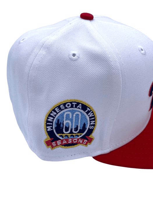 Adult Minnesota Twins New Era White/Red Grand Slam Side Patch 59FIFTY Fitted Hat - Men's