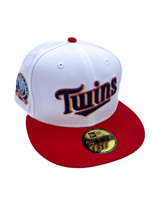 Adult Minnesota Twins New Era White/Red Grand Slam Side Patch 59FIFTY Fitted Hat - Men's