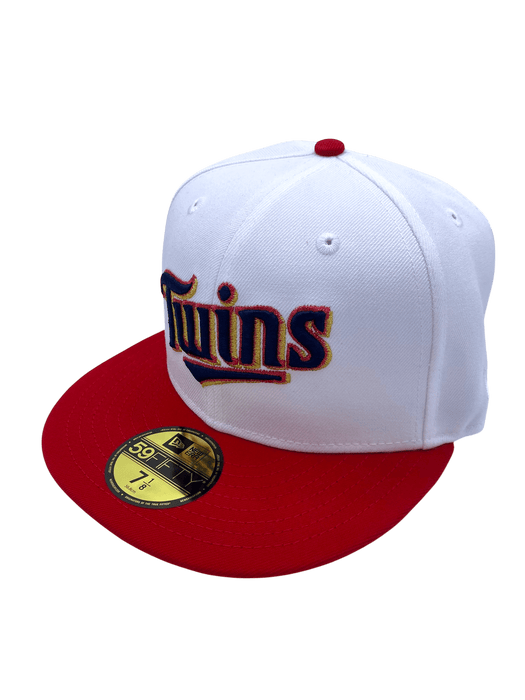 Adult Minnesota Twins New Era White/Red Grand Slam Side Patch 59FIFTY Fitted Hat - Men's