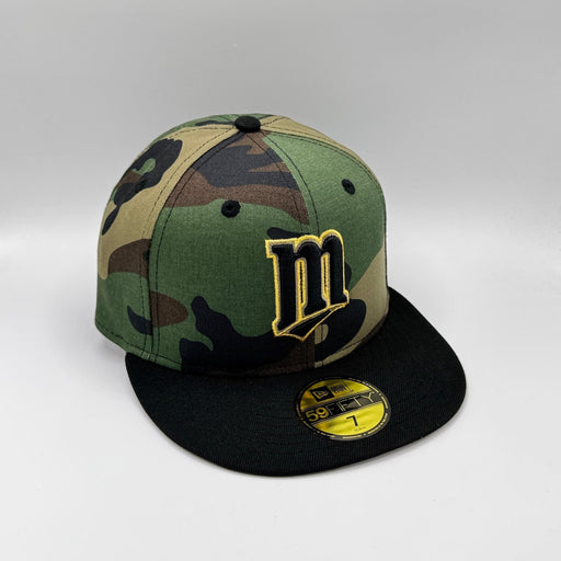 New Era Fitted Hat Adult Minnesota Twins New Era Woodland Camo M Logo Custom 59FIFTY Fitted Hat - Men's