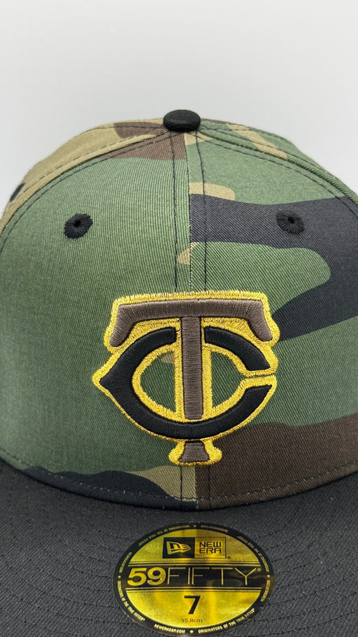 New Era Fitted Hat Adult Minnesota Twins New Era Woodland Camo TC Logo Custom 59FIFTY Fitted Hat - Men's