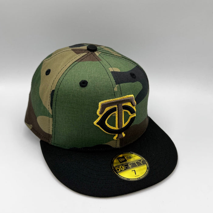 New Era Fitted Hat Adult Minnesota Twins New Era Woodland Camo TC Logo Custom 59FIFTY Fitted Hat - Men's
