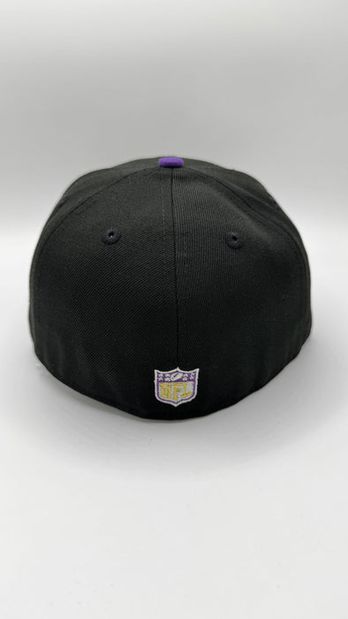 New Era Fitted Hat Adult Minnesota Vikings Black New Era Sugar 'Skol' Skull Custom 59FIFTY Fitted Hat - Men's
