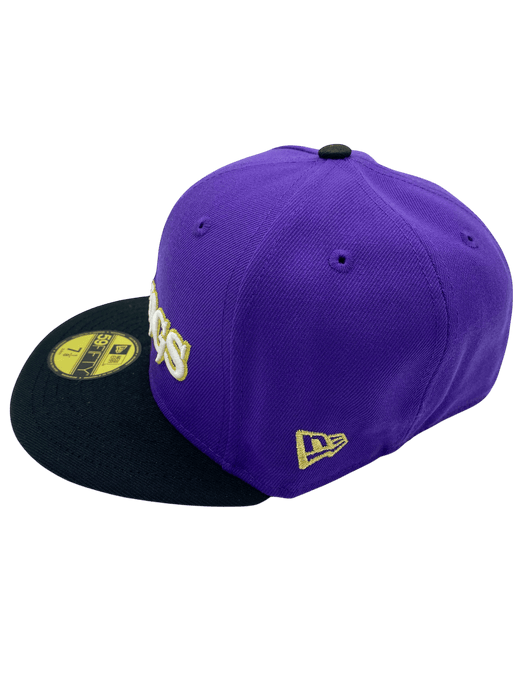 New Era Fitted Hat Adult Minnesota Vikings New Era Purple/Black Pinky Custom Side Patch 59FIFTY Fitted Hat - Men's