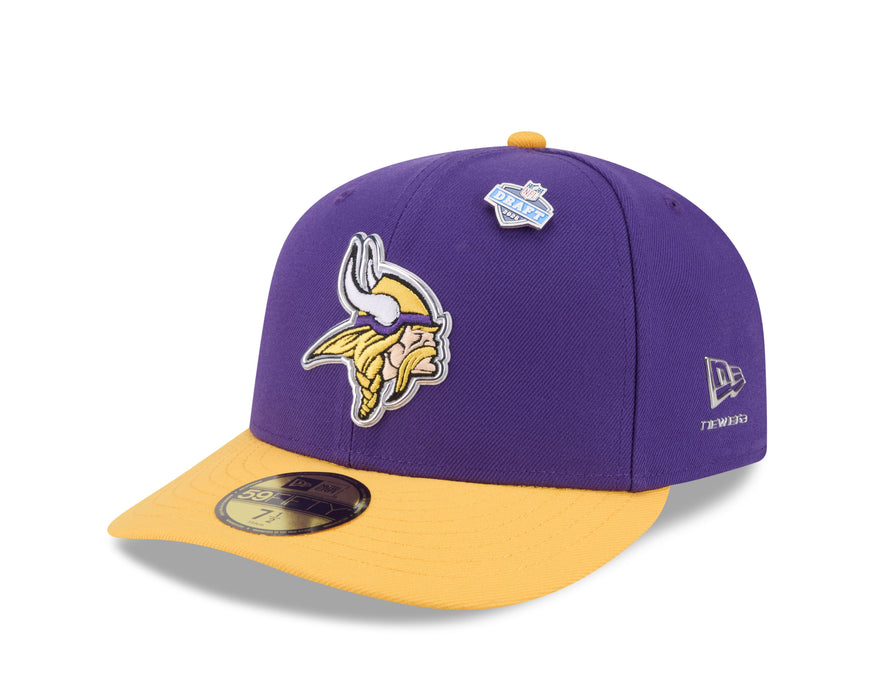 New Era Fitted Hat Adult Minnesota Vikings New Era Team Color 2026 NFL Draft 59FIFTY Fitted Hat - Men's