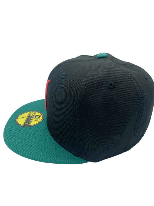 New Era Fitted Hat Adult Minnesota Wild New Era Black Custom Side Patch 59FIFTY Fitted Hat - Men's