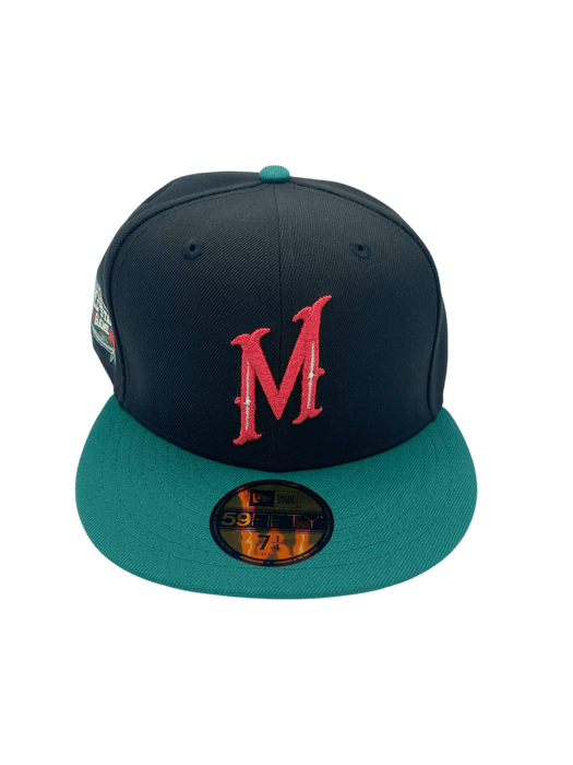 New Era Fitted Hat Adult Minnesota Wild New Era Black Custom Side Patch 59FIFTY Fitted Hat - Men's