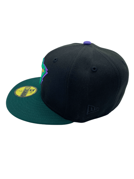 New Era Fitted Hat Adult Minnesota Wild New Era Black/Green GG Custom 59FIFTY Fitted Hat - Men's