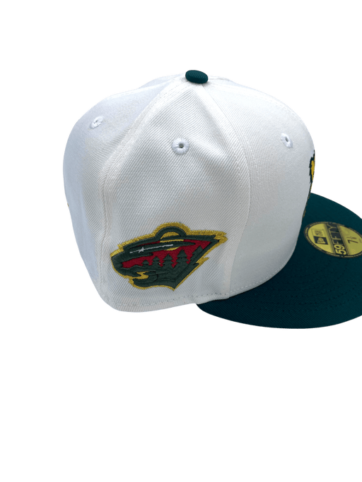 New Era Fitted Hat Adult Minnesota Wild New Era Chrome/Green Nordy Custom Side Patch 59FIFTY Fitted Hat - Men's