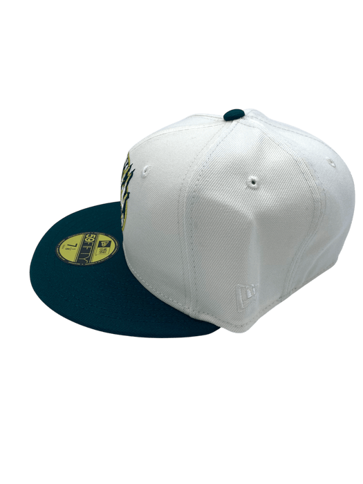 New Era Fitted Hat Adult Minnesota Wild New Era Chrome/Green Vintage Script Custom Side Patch 59FIFTY Fitted Hat - Men's