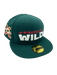 New Era Fitted Hat Adult Minnesota Wild New Era Green The Script Custom Side Patch 59FIFTY Fitted Hat - Men's