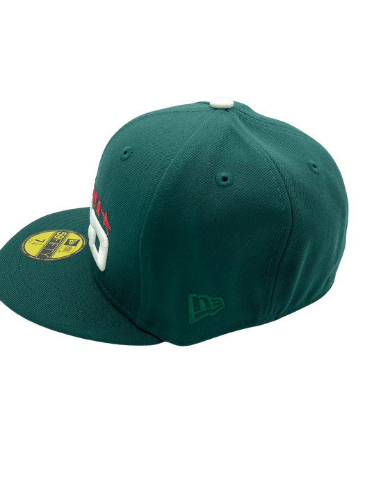 New Era Fitted Hat Adult Minnesota Wild New Era Green The Script Custom Side Patch 59FIFTY Fitted Hat - Men's