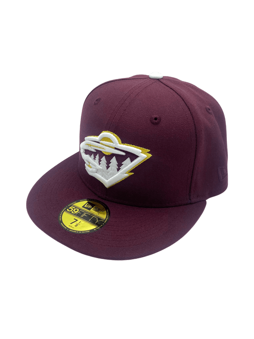 Adult Minnesota Wild New Era Maroon Custom Side Patch 59FIFTY Fitted Hat - Men's