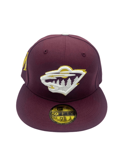 Adult Minnesota Wild New Era Maroon Custom Side Patch 59FIFTY Fitted Hat - Men's
