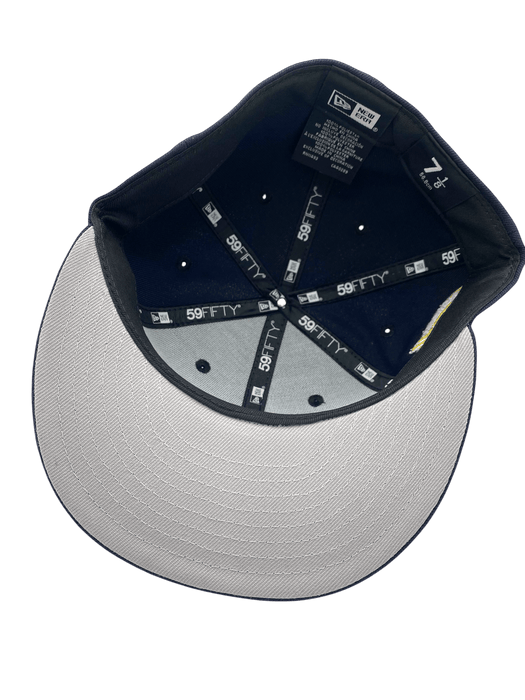 New Era Fitted Hat Adult Minnesota Wild New Era Navy Swarm Custom Side Patch 59FIFTY Fitted Hat - Men's