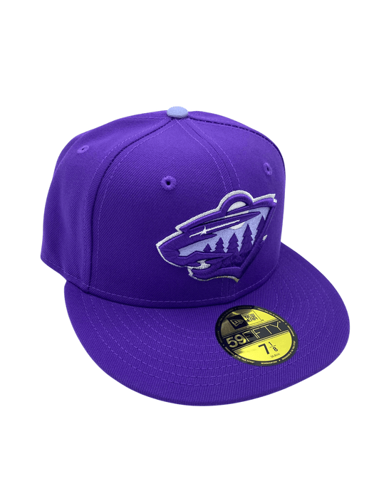 New Era Fitted Hat Adult Minnesota Wild New Era Purple Frost Custom 59FIFTY Fitted Hat - Men's