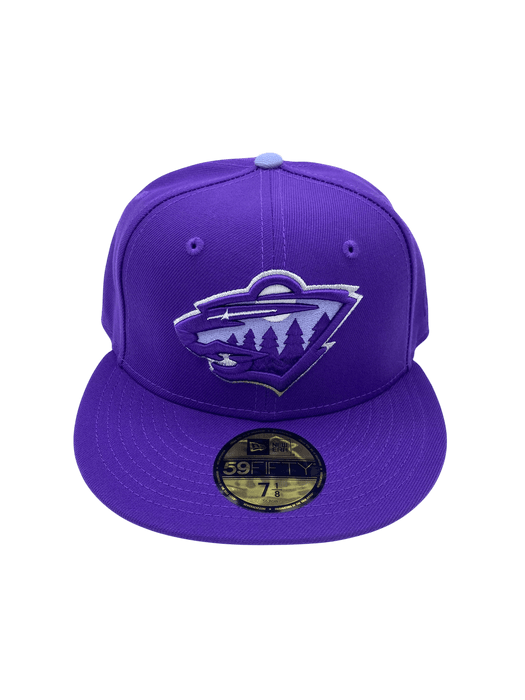 New Era Fitted Hat Adult Minnesota Wild New Era Purple Frost Custom 59FIFTY Fitted Hat - Men's