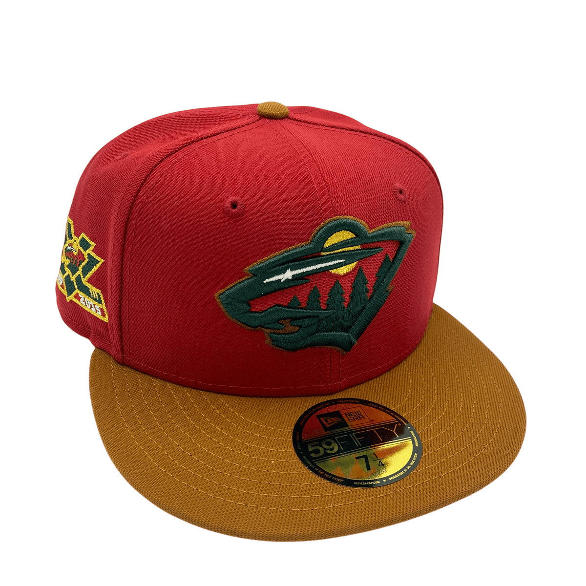 Adult Minnesota Wild New Era Red/Brown 15 Anniversary Custom Side Patc