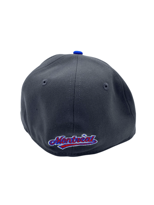 New Era Fitted Hat Adult Montreal Expos New Era Gray Custom Side Patch 59FIFTY Fitted Hat - Men's