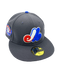 New Era Fitted Hat Adult Montreal Expos New Era Gray Custom Side Patch 59FIFTY Fitted Hat - Men's