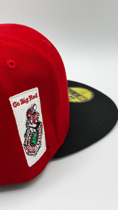 New Era Fitted Hat Adult Nebraska Cornhuskers Red New Era Navy NCAA Bonecrusher Custom 59FIFTY Fitted Hat - Men's