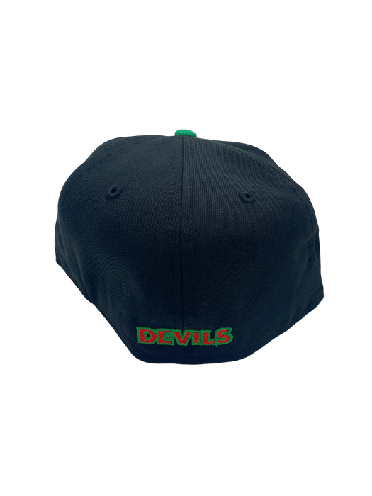 New Era Fitted Hat Adult New Jersey Devils New Era Black/Green Classic Custom Side Patch 59FIFTY Fitted Hat - Men's