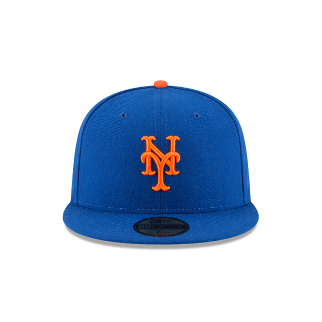 New Era Fitted Hat Adult New York Mets New Era Blue Home Authentic Collection On-Field 59FIFTY Fitted Hat - Men's