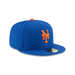 New Era Fitted Hat Adult New York Mets New Era Blue Home Authentic Collection On-Field 59FIFTY Fitted Hat - Men's