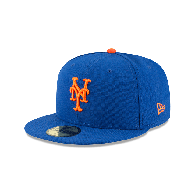 New Era Fitted Hat Adult New York Mets New Era Blue Home Authentic Collection On-Field 59FIFTY Fitted Hat - Men's