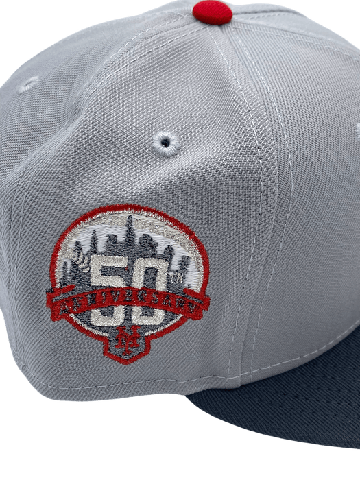 Adult New York Mets New Era Gray 50th Anniversary Side Patch 59FIFTY Fitted Hat - Men's