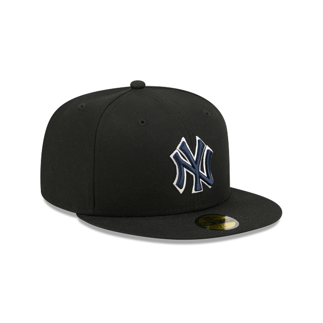 New Era Fitted Hat Adult New York Yankees New Era Black/Team Basic 59FIFTY Fitted Hat - Men's
