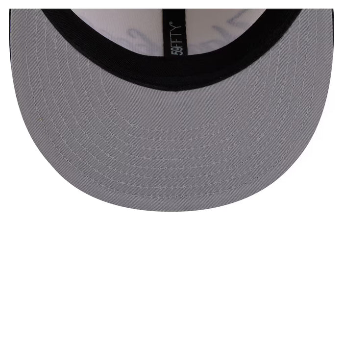 New Era Fitted Hat Adult New York Yankees New Era Chrome 2 Tone Chain Stitch Logo 59FIFTY Fitted Hat - Men's