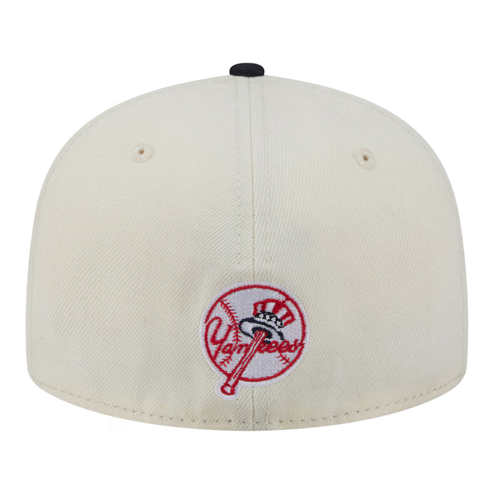 New Era Fitted Hat Adult New York Yankees New Era Chrome 2 Tone Chain Stitch Logo 59FIFTY Fitted Hat - Men's