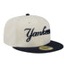 New Era Fitted Hat Adult New York Yankees New Era Chrome 2 Tone Chain Stitch Logo 59FIFTY Fitted Hat - Men's