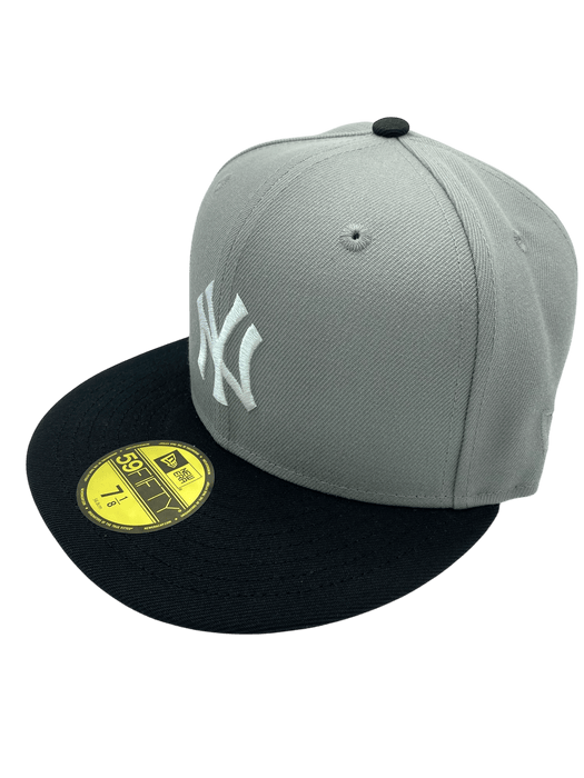 New Era Fitted Hat Adult New York Yankees New Era Gray/Black Iris Custom Side Patch 59FIFTY Fitted Hat - Men's
