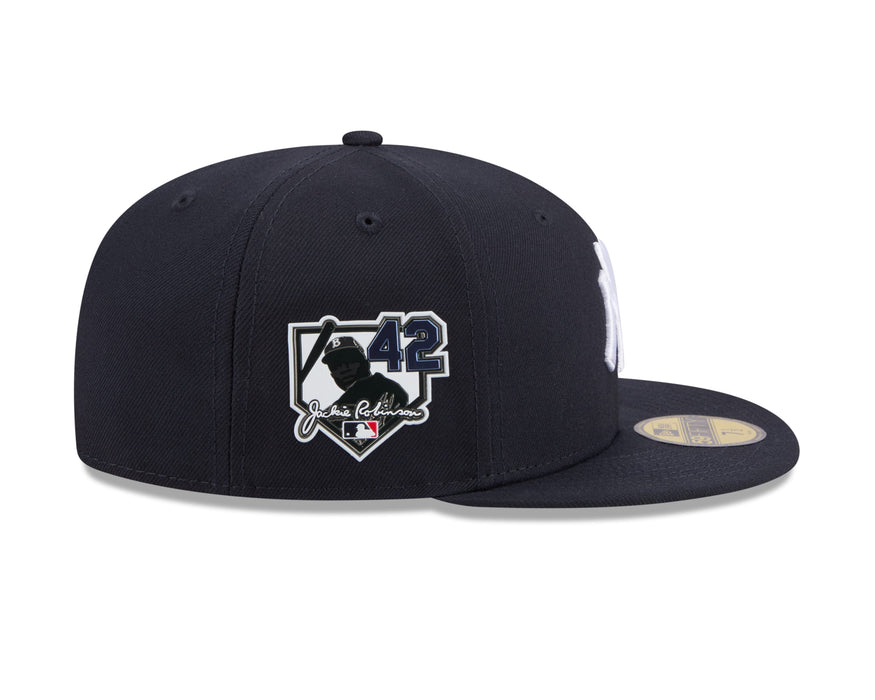 New Era Fitted Hat Adult New York Yankees New Era Navy 2026 Jackie Robinson Day Side Patch On Field 59FIFTY Fitted Hat - Men's