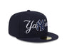 Adult New York Yankees New Era Navy Overlap 59FIFTY Fitted Hat - Men's