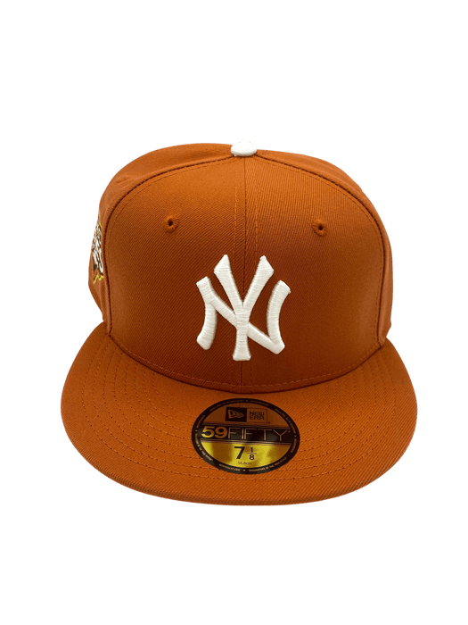 New Era Fitted Hat Adult New York Yankees New Era Orange Fall Spice Custom Side Patch 59FIFTY Fitted Hat - Men's
