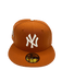 New Era Fitted Hat Adult New York Yankees New Era Orange Fall Spice Custom Side Patch 59FIFTY Fitted Hat - Men's
