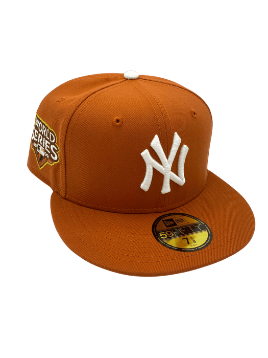 New Era Fitted Hat Adult New York Yankees New Era Orange Fall Spice Custom Side Patch 59FIFTY Fitted Hat - Men's