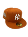 New Era Fitted Hat Adult New York Yankees New Era Orange Fall Spice Custom Side Patch 59FIFTY Fitted Hat - Men's