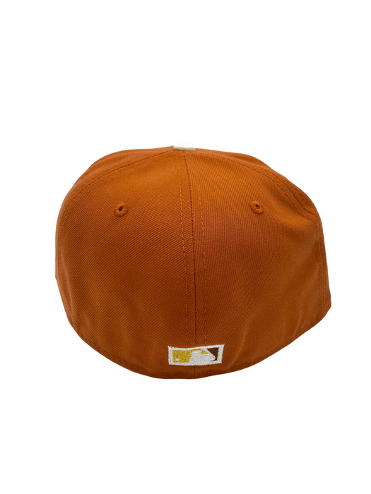 New Era Fitted Hat Adult New York Yankees New Era Orange Fall Spice Custom Side Patch 59FIFTY Fitted Hat - Men's