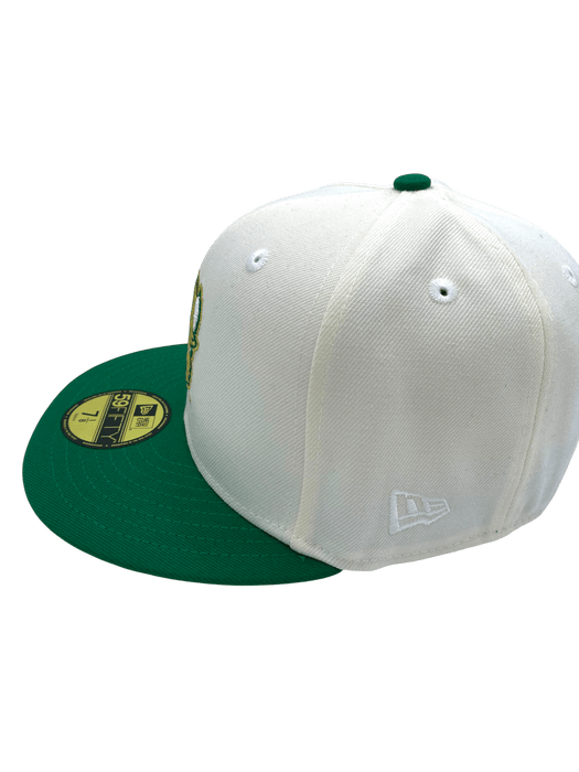 New Era Fitted Hat Adult North Dakota State Bison New Era Chrome/Green Custom Side Patch 59FIFTY Fitted Hat - Men's
