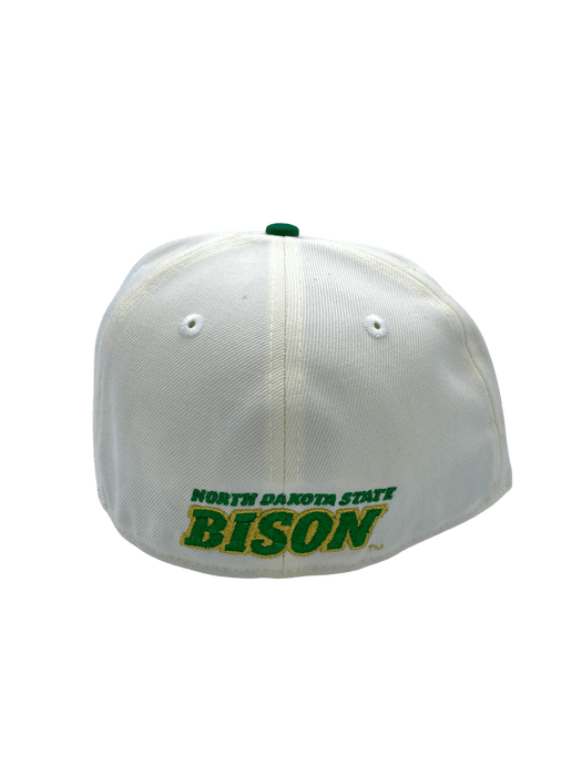New Era Fitted Hat Adult North Dakota State Bison New Era Chrome/Green Custom Side Patch 59FIFTY Fitted Hat - Men's