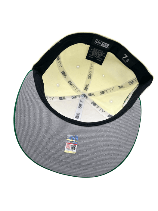 New Era Fitted Hat Adult North Dakota State Bison New Era Chrome/Green Custom Side Patch 59FIFTY Fitted Hat - Men's