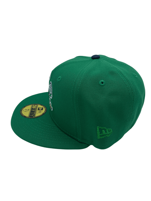 New Era Fitted Hat Adult Notre Dame Fighting Irish New Era Green Iris Custom Side Patch 59FIFTY Fitted Hat - Men's