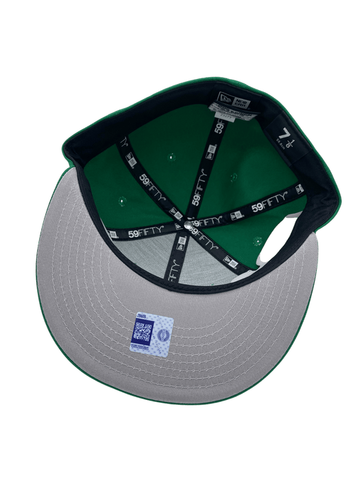 New Era Fitted Hat Adult Notre Dame Fighting Irish New Era Green Iris Custom Side Patch 59FIFTY Fitted Hat - Men's