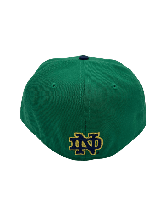 New Era Fitted Hat Adult Notre Dame Fighting Irish New Era Green Iris Custom Side Patch 59FIFTY Fitted Hat - Men's