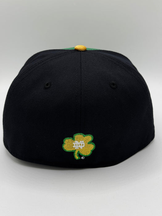 New Era Fitted Hat Adult Notre Dame Fighting Irish New Era Green/Navy NCAA 'For Lou' Custom 59FIFTY Fitted Hat - Men's