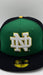 New Era Fitted Hat Adult Notre Dame Fighting Irish New Era Green/Navy NCAA 'For Lou' Custom 59FIFTY Fitted Hat - Men's